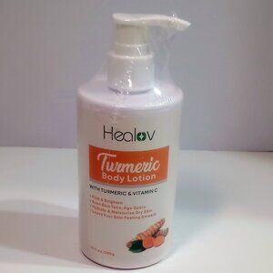 Healov Turmeric Body Lotion Vitamin C 10oz Skin Brightening Exp 12/2026